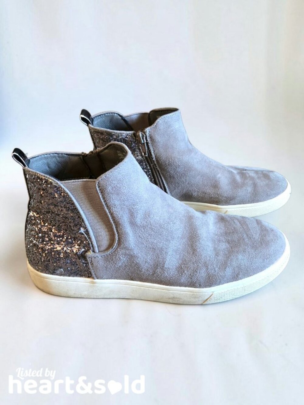 Girls So Gray Glitter Ankle Sneakers